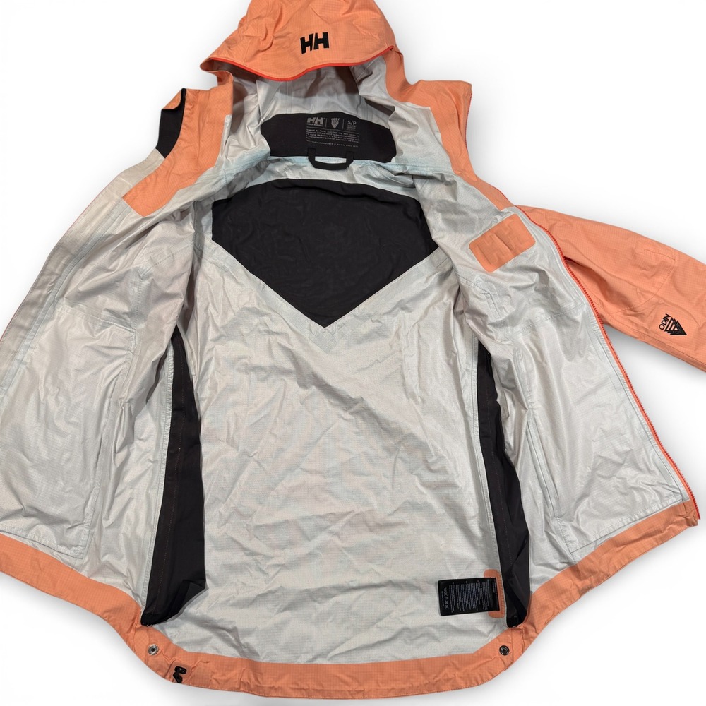 Helly Hansen Odin Light 3D Air Shell Rain Jacket Womens Small Peach Hooded - Picture 3 of 16